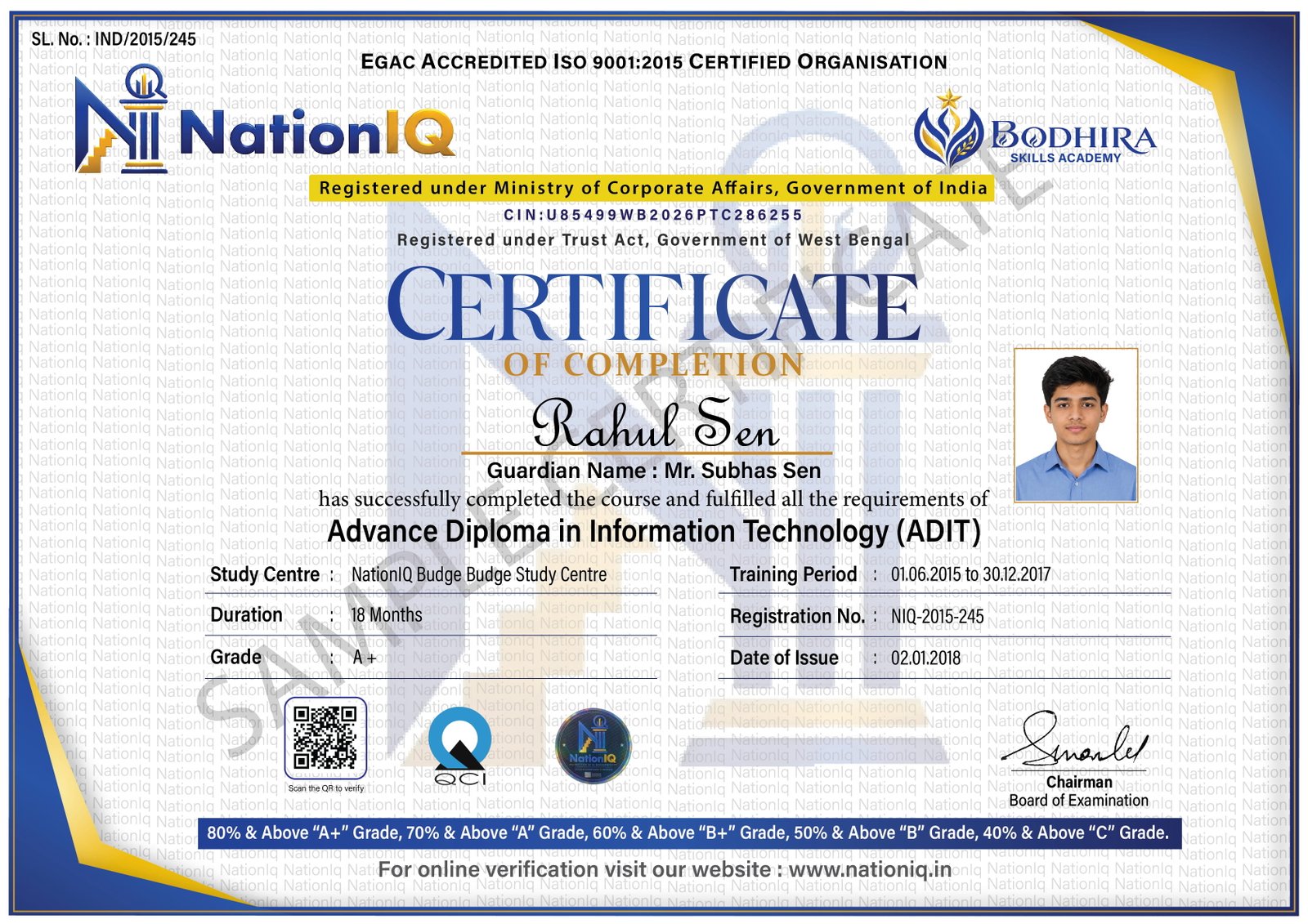 sample certificate